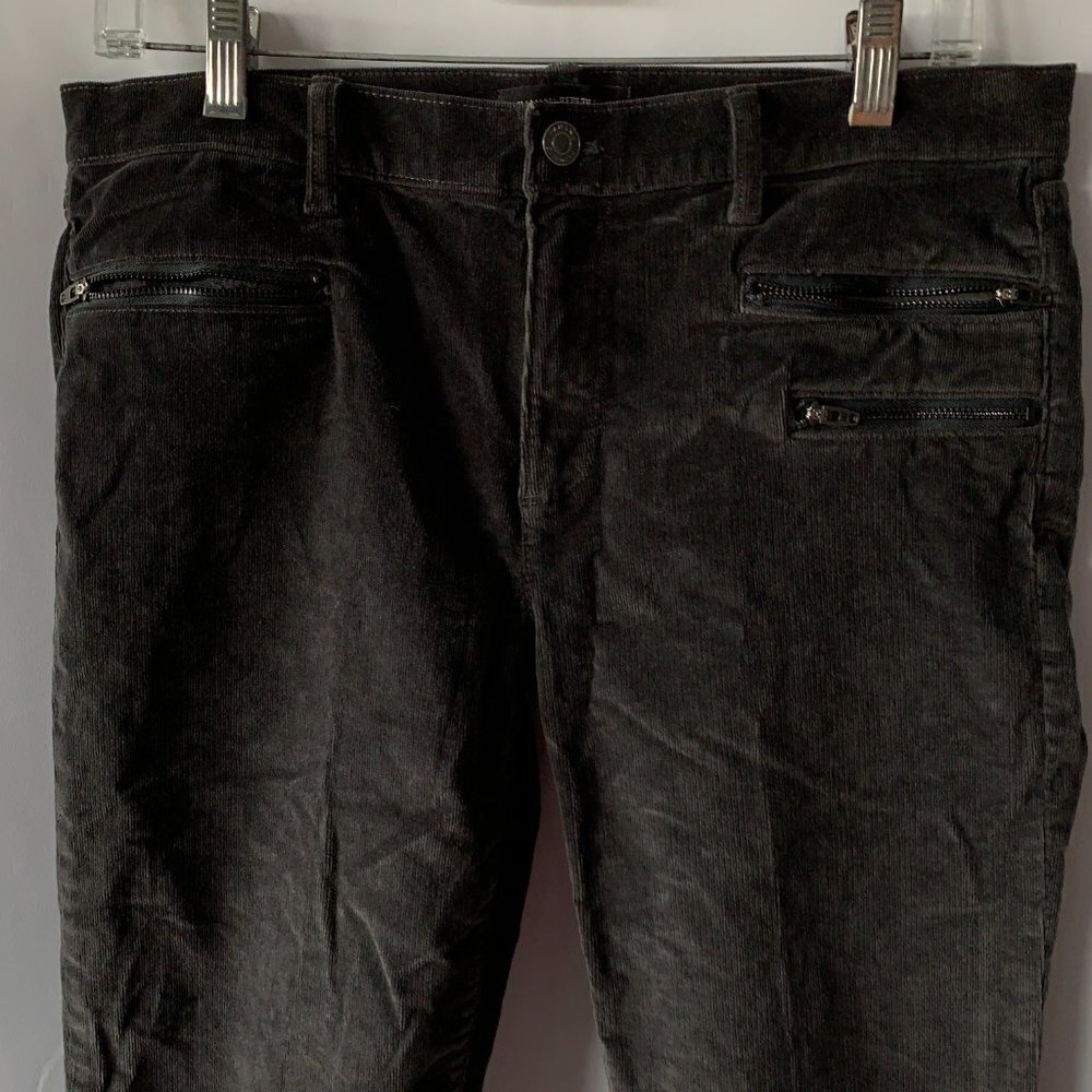 Banana Republic Women's Charcoal Zip Pocket Skinny Ankle Carduroy Pants Size 30 - Picture 2 of 13